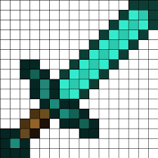Minecraft Diamond Sword 16x16 By Menno87 On Kandi Patterns Minecraft Beads Minecraft Diamond Sword Minecraft Quilt