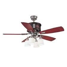 Hampton Bay Garrison 52 In Indoor Gunmetal Ceiling Fan With Light Kit And Remote Control Ac438 Gm The Home Depot Ceiling Fan Ceiling Fan With Light Replacement Glass Shades