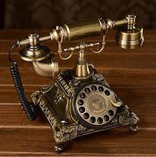 Resin Imitation Copper Vintage Style Rotary Retro Old Fashioned Rotary Dial Home And Office Telephone Antique Telephone Antique Phone Retro Phone