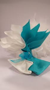 Mariage Bleu Et Blanc Fleur Exotique Pliage Serviette Mariage Pliage Serviette Papier Pliage Serviette