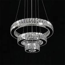 Modern Led Crystal Pendant Lamp Crystal Diamond Rings Lampara Colgante Ceiling Lights Chandelier Lighting Pendant Lamp