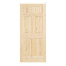 Jeld Wen 30 In X 80 In Pine Unfinished 6 Panel Solid Wood Interior Door Slab 5223 0 The Home Depot Wood Doors Interior Solid Wood Interior Door Pine Interior Doors