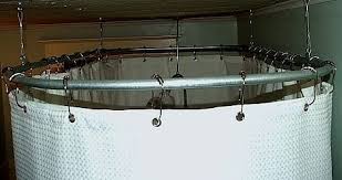 How To Make A Round Shower Curtain Rod I Want To Make This And Use For Dressing Area On Porch Round Shower Curtain Rod Shower Curtain Rods Diy Curtain Rods