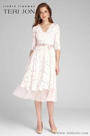 3 4 Sleeve Lace And Tulle Fit And Flare Dress In 2020 Fit And Flare Dress Tea Length Dresses Fit And Flare