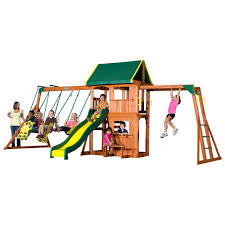 Backyard Discovery Prairie Ridge All Cedar Swing Set 55006com The Home Depot In 2020 Backyard Playset Cedar Swing Sets Backyard Swing Sets