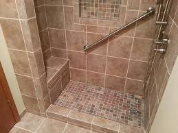 5 Foot Tile Shower With Seat Shower Tile Walk In Shower Small Bathroom Makeover