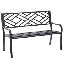 Hampton Bay Easterly Steel Black Outdoor Bench Hd17590 The Home Depot Black Outdoor Bench Outdoor Plastic Chairs Metal Outdoor Bench