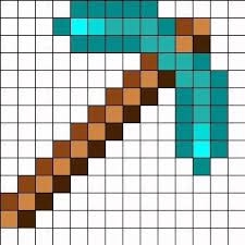 Pixel Art Minecraft Beads Minecraft Quilt Minecraft Diamond Pickaxe