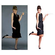 Audrey Hepburn The Breakfast At Tiffany S Holly Golightly Black Tassel Dress Classic Cocktail Dress Black Fringe Dress Costume Dress