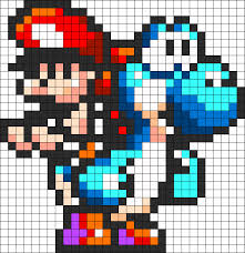 Yoshi And Baby Mario Kandi Pattern Perler Bead Mario Hama Beads Patterns Pony Bead Patterns