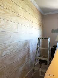 Gwen Moss I Decided To Go The More Economical Route Instead Of Buying The Planks That Fit Together And You Ve P Living Room Update Shed Interior Plywood Walls