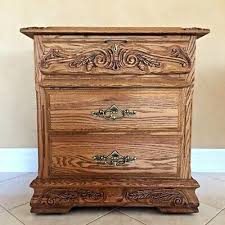 Oakwood Interiors Oakcrest End Table Nightstand Carved Red Oak Excellent Usa Ebay Oak Nightstand Victorian Dressers Bedroom Night Stands