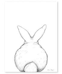 Affiche Enfant Lapin De Dos Dessin Lapin Illustration De Lapin Dessin Facile Animaux
