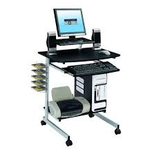 Mobile Computer Desk Laptop Portable Rolling Cart Adjustable Stand Table Office Computer Cart Desk With Keyboard Tray Mobile Computer Desk