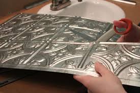 Boy S Bathroom Before After Faux Tin Ceiling Tiles Faux Tin Ceiling Faux Tin