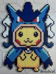 Pikachu In A Gyarados Hoodie By Perlerpixie On Deviantart Pokemon Bead Diy Perler Beads Perler Bead Art