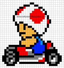 Mario Kart Toad Dessins Minecraft Coloriage Pixel Pixel Art