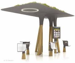 Un Mobilier Urbain Intelligent Et Interactif A Paris Fin 2011 Urban Furniture Design Bus Stop Design Lanscape Design