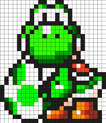 Yoshi And Egg Perler By Vickicutebunny Yoshi Pixel Art Grid Easter Inspiration