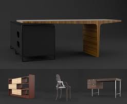 3d Furniture Chair Desk Office 6 Blender Models Full Texture Included High Quality 3d Model And Shaders