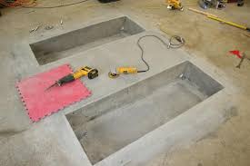 In Floor Scissor Lift Install The Garage Journal Board Garage Floors Diy Garage Lift Garage Decor