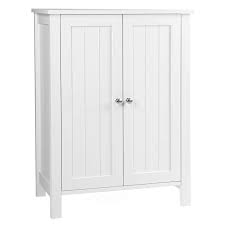 Vasagle Ubcb60w Bathroom Floor Storage Cabinet With Double Door Adjustable Bathroom Floor Storage Cabinet Freestanding Bathroom Cabinet Bathroom Floor Storage