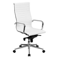 Flash Furniture Leather Executive Office Chair Fixed Arms White Bt9826hwh At Staples In 2020 Home Office Chairs White Leather Office Chair White Office Chair