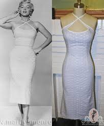 The Girl Pinup Piano Dress Monroe Halter Wiggle Skirt White Light Blue Custom Made To Or Marilyn Monroe Fashion Marilyn Monroe Dress Marilyn Monroe Outfits