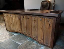 Rustic Wood And Metal Executive Desk Rustic Industrial Office Rustic Office Desk Industrial Office Design