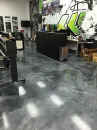 Metallic Epoxy Floor Coating Installed For A Print Shop By Sierra Concrete Arts Metallic Epoxy Floor Epoxy Floor Coating Concrete Decor