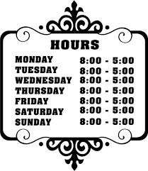 Custom Store Business Hours Sticker Vinyl Decal Sign Business Hours Sign Store Hours Sign Sign Templates