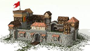 A Medieval Castle Made In Minecraft Minecraft Medieval Minecraft Blueprints Minecraft Castle