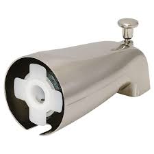 Ez Flo Slide On Diverter Spout Brushed Nickel 15088 The Home Depot In 2020 Tub Spout Metal Tub Bathtub Spouts