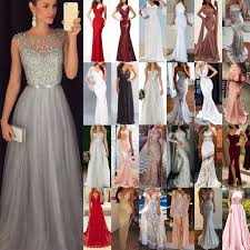 Womens Prom Party Formal Ball Gown Cocktail Wedding Bridesmaid Long Maxi Dress Bridesm Prom Dresses Ball Gown Bridesmaid Dresses Prom Prom Dresses Sleeveless