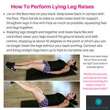 How To Perform Lying Leg Raises Lie On The Floor Mat On Your Back Keep Lower Back In Contact With The Floor Pla Workout At Work Fit Board Workouts Leg Raises