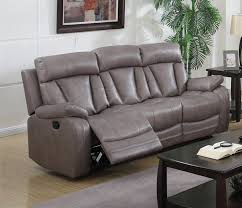 Chintaly Imports Modesto Grey Reclining Sofa Reclining Sofa Sofa Faux Leather Sofa