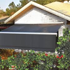 Store Banne Semi Coffre 4x3m Manuel Gris Store De Terrasse Parasol Tonnelle Store Voile Jardin Exterieur