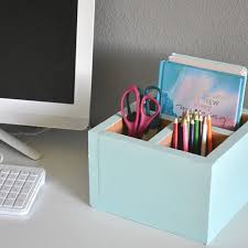 Need A Little Office Organization In Your Life You Can Whip Up This Little Project In About An Hour With Scra Desk Organization Diy Diy Desk Desk Organization