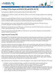 Pdf Coding Uti To Sepsis In Icd 9 Cm And Icd 10 Cm