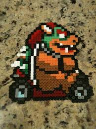 Mario Kart Bowser Perler Bead Mario Mario Video Game Crafts
