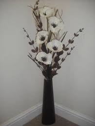 Cream Silk Flower Arrangement Brown Vase 1 Metre Tall Flower Vase Arrangements Tall Vase Decor Tall Vase Arrangements