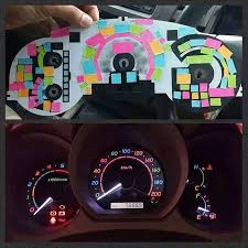 Fyi You Can Use Post It Notes To Color Your Dashboard Lights Girly Car Car Hacks Car Mods