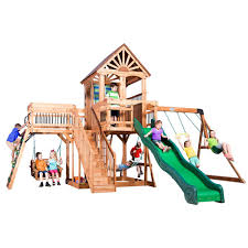 Backyard Discovery Caribbean All Cedar Swing Set Cedar Swing Sets Playset Outdoor Playground Set