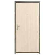 Porte D Appartement En Acier Avec Placage Bois Poussant Droit H193 X L88cm Materiaux Menuiserie Porte D Entree Acier Porte D Entree Appartement Placage Bois