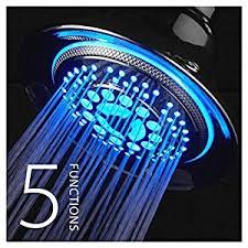 Dreamspa All Chrome Water Temperature Controlled Color Changing 5 Setting Led Shower Head By Top Brand Manufacturer Color Of Led Lights Changes With Images Led Shower Head