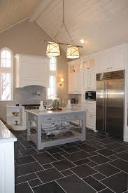 Pin By Katie Hoy On Kitchen Confidential Grey Kitchen Floor White Kitchen Traditional Kitchen Floor Tile