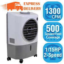 Hessaire 1 300 Cfm 2 Speed Portable Evaporative Cooler Swamp Cooler For 500 Sq Ft Mc18m The Home Depot Evaporative Cooler Swamp Cooler Evaporative Air Cooler