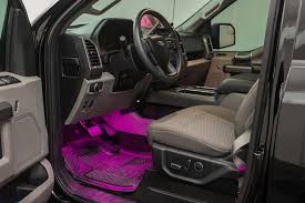 Ford F 150 With Custom Led Lighting Interior Dash Under Glow Kit Color Changing Led Lights Ford F150 Black Truck Ford