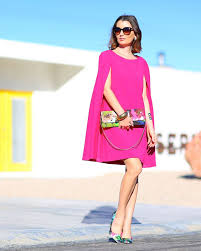 How To Wear A Cape Dress Like A Fashion Superhero Hot Pink Cocktail Dress Pink Dress Outfits Fashion