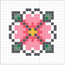 Cross Stitch Pixel Art Pattern Perler Bead Patterns Cross Stitch Flowers